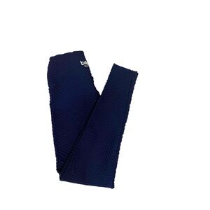 Navy Textured Activewear Leggings Booty by Brabants One Size Fits Most